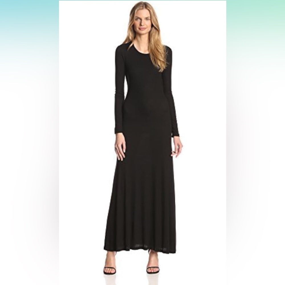 Gorgeous Black Maxi Dress with Lace and Cowl Bqck